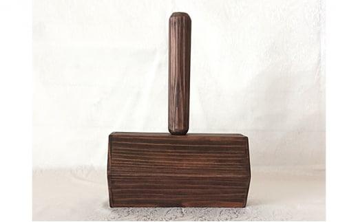 木製ハンドルの粘着ローラー＆木製スタンドセット（ブラウン）