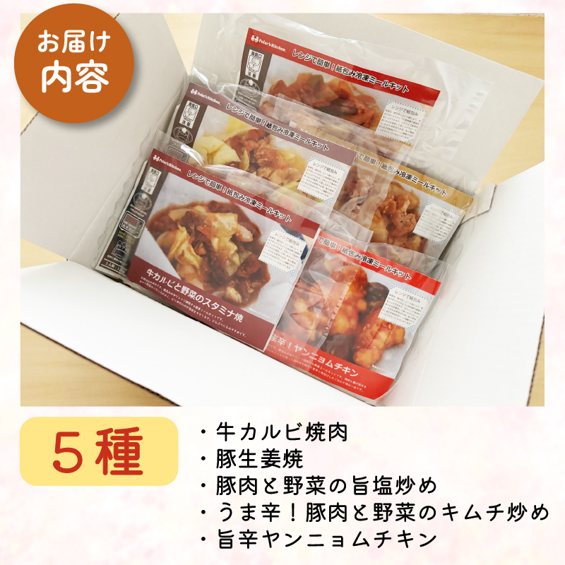 肉料理 ミールキット 5種 セット 紙包み 簡単 料理 冷凍 おかず レンジ 調理 韓国 料理 おつまみ 静岡県 藤枝市