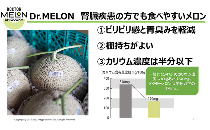 ドクターメロン 低カリウムで腎臓疾患の方も食べやすい（11月・12月お届け）【配送不可：離島】健康 ヘルシー ギフト 贈り物 フルーツ 人気 厳選 袋井市 果物類 メロン青肉 静岡県産 