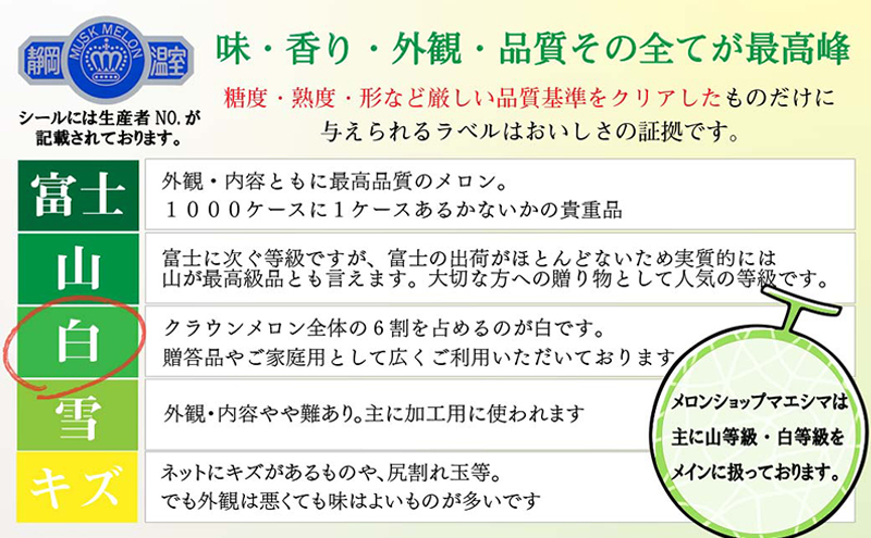 【12か月定期便】クラウンメロン【並(白等級)】小玉(1.1kg前後)1玉入り