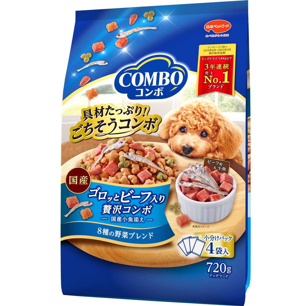 コンボ ドッグ ゴロッとビーフ入り 720g ｘ12(ケース単位) ドッグフード