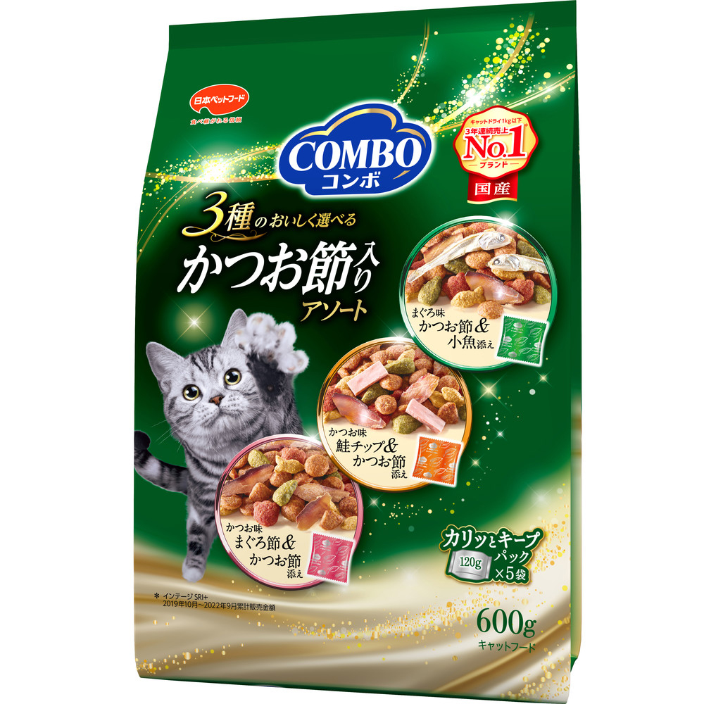 コンボ キャット かつお節入りアソート 600g ｘ12(ケース単位) キャットフード