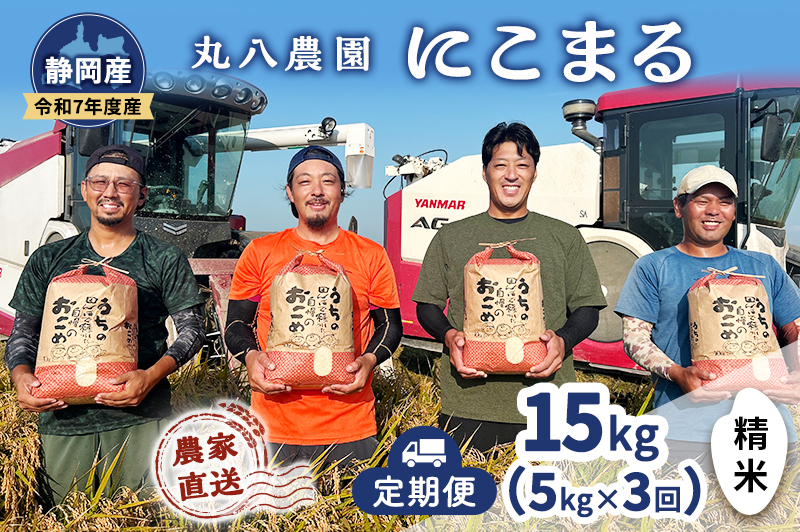 お米 （定期便3回）令和7年度産静岡県産にこまる精米5kg×3 計15kg 米 コメ にこまる 精米 白米 定期便 袋井市 静岡県