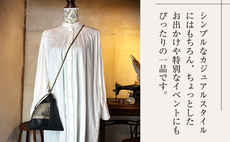 バッグ TETORA Bag ーブラックゴールドー スタイリッシュ シンプル カジュアルスタイル お出かけ イベント 日常使い アバカ フェイクレザー かばん カバン 光沢 袋井市 静岡県