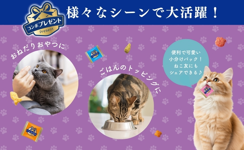 《ペットフード》日本ペットフード コンボプレゼント キャットおやつ 腎臓の健康維持 3種のバラエティパック 90g(小分け30袋入り)×15袋(ケース)