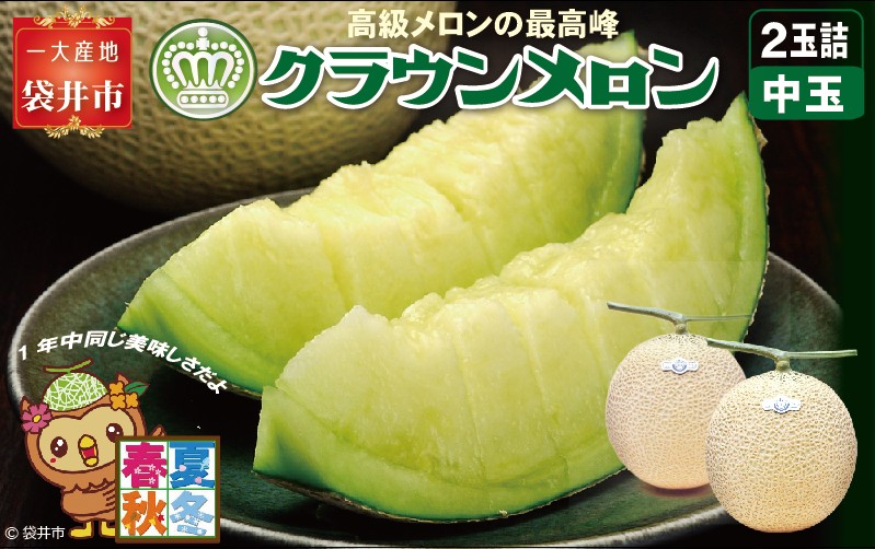 クラウンメロン（白等級）中玉　2玉入 果物類 メロン青肉