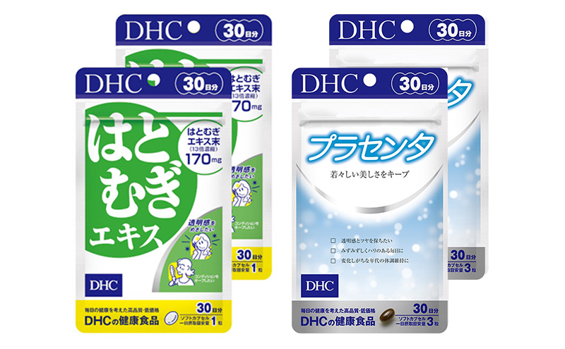 サプリ DHC はとむぎエキス ＆ プラセンタ 30日分×2個 セット サプリメント ハトムギ ビタミン 健康 美容 はとむぎ はと麦 ハト麦 ハトムギエキス 静岡