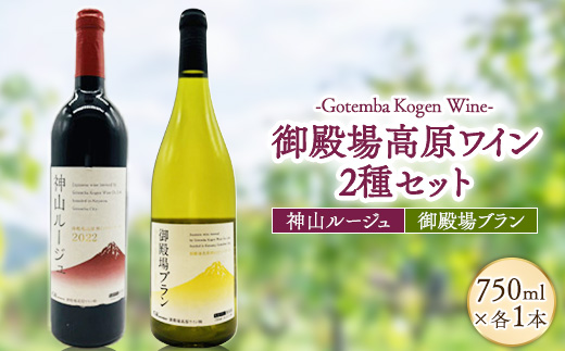 御殿場高原ワイン神山ルージュ&御殿場ブラン(2本セット) | 酒 お酒 ワイン 赤 白 赤ワイン 白ワイン 赤白セット 750ml 御殿場ブラン wine 葡萄酒 アルコール飲料 ぶどう ブドウ 晩酌 パーティー 記念日 お祝い