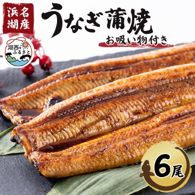 【浜名湖産】うなぎ蒲焼き(真空パック)×6本　タレ・山椒付・お吸い物付【配送不可地域：離島】【1398868】
