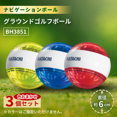 3個セット ナビゲーションボール グラウンドゴルフボール BH3851【1599058】