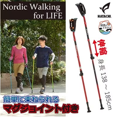 DFPプログレッシブズーム2　赤色　ノルディックウォーキングポール　製品安全協会認定基準SG合格品【1386442】