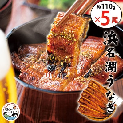 食品添加物不使用の浜名湖うなぎ蒲焼　約110g蒲焼×5尾(付属タレ×1、山椒×5)【配送不可地域：離島】【1616751】