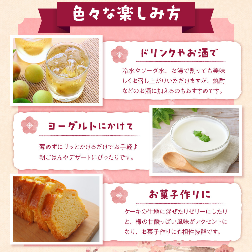 伊豆 月ヶ瀬 こだわりの 梅シロップ 500ml×６本セット 028-001　【 国産 無添加 焼酎 炭酸水 炭酸 飲料 果実 青果 果樹 ドリンク かき氷 お菓子 ケーキ ジュース 瓶 贈り物 ギフト プレゼント お土産 手土産 お取り寄せ 伊豆　梅シロップ 梅しろっぷ うめしろっぷ シロップ しろっぷ 梅 うめ ウメ　】