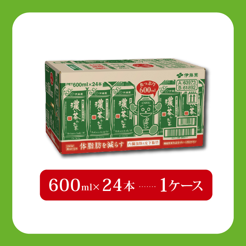 131-33 おーいお茶 濃い茶 600mL × 24本 防災備蓄 茶 ペットボトル 飲料 緑茶 機能性表示食品 伊藤園