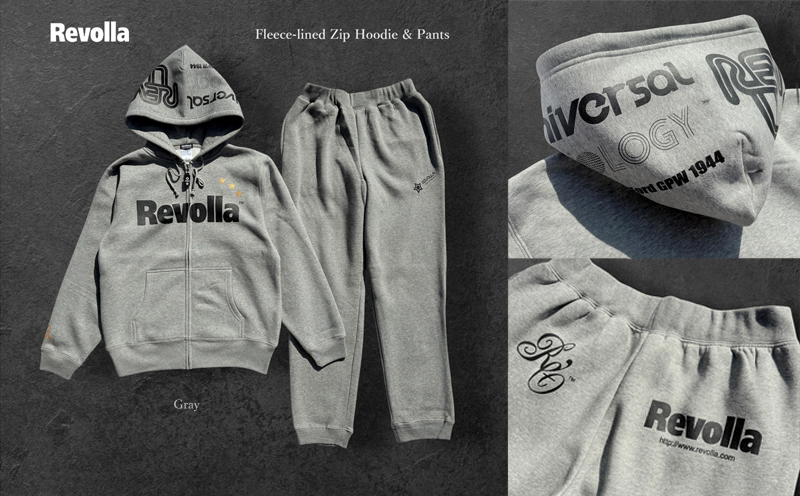 005-186 Revolla 【グレー】 ふっくら 暖かい ジップフーディー＆パンツ［ロゴ＆スタータイプ］ 裏起毛仕様 グレー S〜XXL ファッション ファッション雑貨 サイドポケット スウェット デザイン シルエット おしゃれ プレゼント ギフト 贈答用 お祝い アウトドア 登山 キャンプ 旅行 便利 日常使い おしゃれ 静岡県 牧之原市
