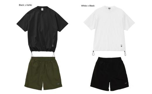 005-181 服 洋服 オシャレ 衣類 Revolla イケオジ・サマーライトセットアップ ・ホワイト×ブラック 選べる 3サイズ M L XL Tシャツ トップス ボトムス ショーツ 静岡県 牧之原市 REVOLLA