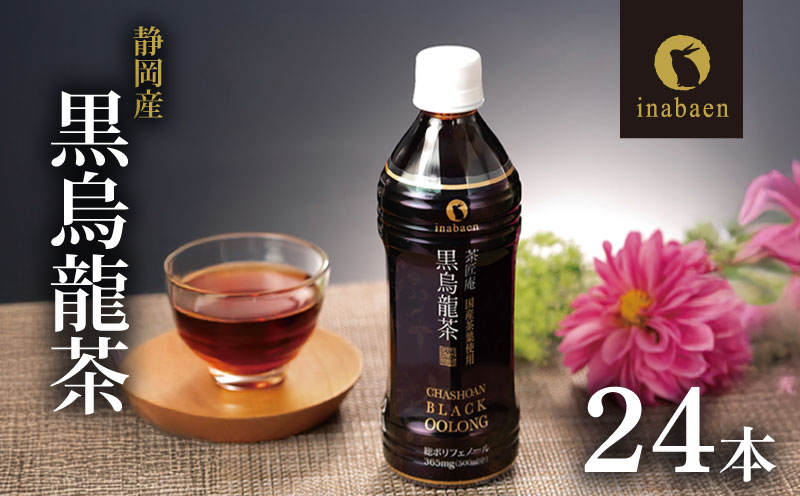 静岡県産 黒烏龍茶 500ml × 24本 ペットボトル 黒ウーロン茶 国産 ポリフェノール配合 いなば園 ウーロン茶 牧之原市 お茶