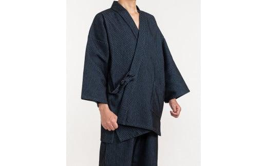 061-30　【鼠・LLサイズ】織り・縫製　地元遠州製　厚織刺子作務衣「青龍」