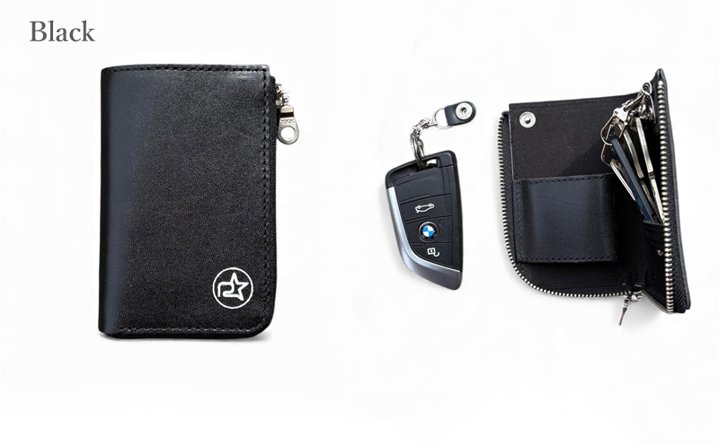 【ブラック】 Revolla 国産本革 ラウンドジップ ハーフオープン スマートキーケース ファッション ファッション雑貨 安心 コンパクト 鍵 キーケース ケース スマート 安全 防犯 小物 便利 軽量 送料無料 誕生日 セキュリティー おしゃれ プレゼント ギフト 贈答用 お祝い アウトドア 旅行 便利 日常使い おしゃれ 静岡県 牧之原市 REVOLLA