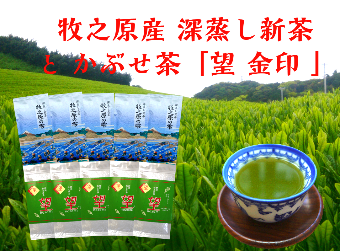 【5月より新茶出荷】 牧之原産 深蒸し茶「牧之原の雫」とかぶせ茶「望」  計10本 詰合せ セット お茶 茶 深蒸し 煎茶 旬 日常 のし 熨斗 贈答 ギフト 静岡県 牧之原市 澤田行平商店