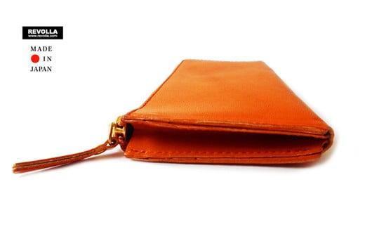 005-112　【ネイビー】薄型デザイン　職人仕上げ　牛革Lジップロングウォレット　男女兼用