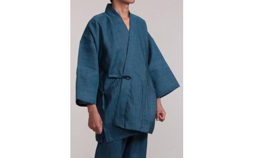 061-8　【生成・Lサイズ】染め・織り・縫製　すべて地元遠州製　本麻作務衣