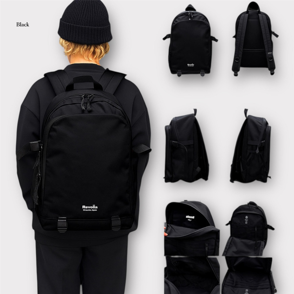 【ブラック】Revolla Secure Backpack 背面ポケット多収納リュック／ カーキ・ブラック ／ ファッション ファッション雑貨 安心 安全 防犯 小物 便利 軽量 大容量 送料無料 誕生日 セキュリティー おしゃれ プレゼント ギフト 贈答用 お祝い アウトドア 登山 キャンプ 旅行 便利 日常使い おしゃれ 静岡県 牧之原市