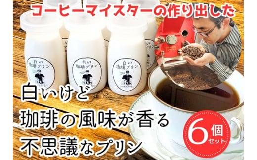 023-20　コーヒーマイスターの白いけどコーヒー風味の不思議なプリン6個入り プリン 珈琲風味 白い コスモスコーヒー　