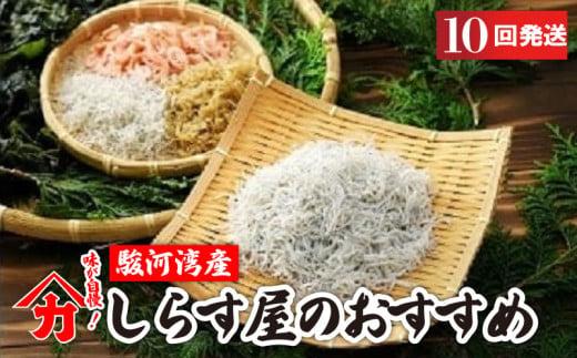 しらす 味が自慢の駿河湾産しらす屋のおすすめ 10回 発送 定期便 しょうゆ しらす 干し 釜揚げ 料理 丼 チャーハン パスタ うどん ごはん おかず おすすめ 新鮮 海 海鮮 静岡県 牧之原市 ヤマカ藤田商店