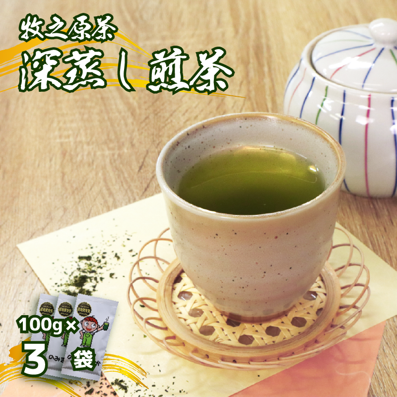 【2026年度産新茶】深蒸し煎茶 100 g × 3袋 のみま煎か 深蒸し 茶 お茶 茶葉 産地直送 国産 静岡県 牧之原市 あっくん 