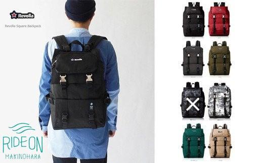 005-62　【ネイビー】Revollaタブレットポケット付きスクエアバックパックリュック男女兼用