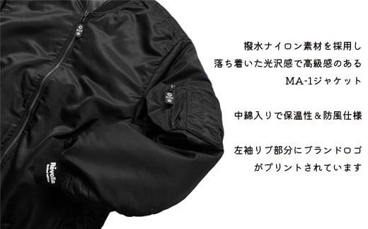 005-111　【ブラック・S】Revolla　中綿入り袖リブプリントMA-1ジャケット