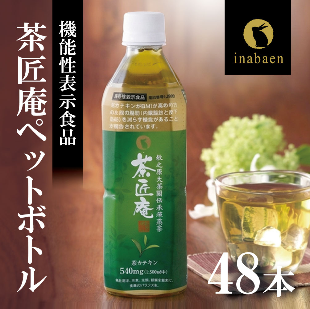【 機能性表示食品 】 茶匠庵 緑茶ペットボトル 500ml×48本 日付指定不可 静岡県 牧之原市 いなば園