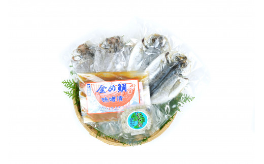 金め鯛 味噌漬 干物 セット A-2＋丸山園の わさび漬け お得パック 1131 ／ 山長水産