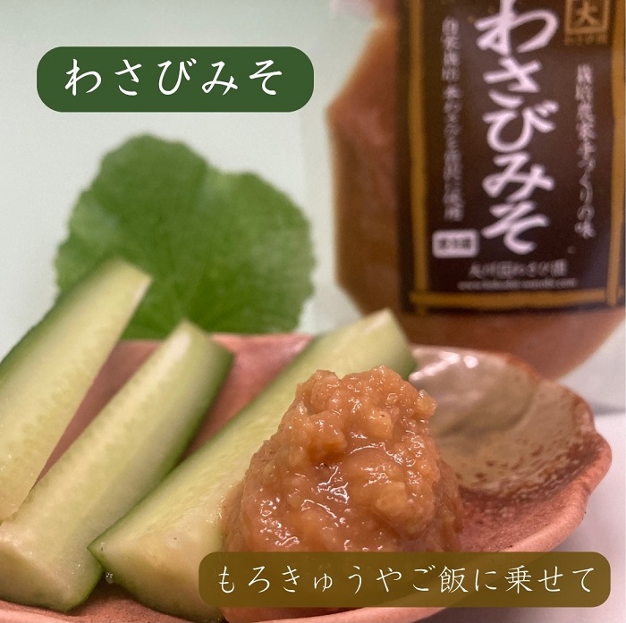 （冷蔵）わさび農家直送　無添加こだわり加工品+　生わさびDXセット 1384 ／ 大川因わさび園 わさび漬 わさび茎漬 わさび味噌 静岡県