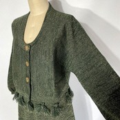 161 FRINGE CARDIGAN GREEN