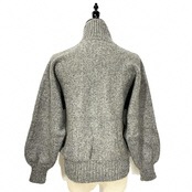 499 ALPACATWEED TOPS（LIGHT GRAY）アルパカツイード トップス（ライトグレー）ハイネック☆アルパカ ニットウェア １点物