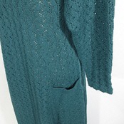 609 dark green lace dress / ダークグリーン レース ドレス / レース編み / ニット ワンピース / ニットウェア / １点物