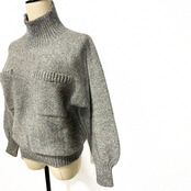 499 ALPACATWEED TOPS（LIGHT GRAY）アルパカツイード トップス（ライトグレー）ハイネック☆アルパカ ニットウェア １点物