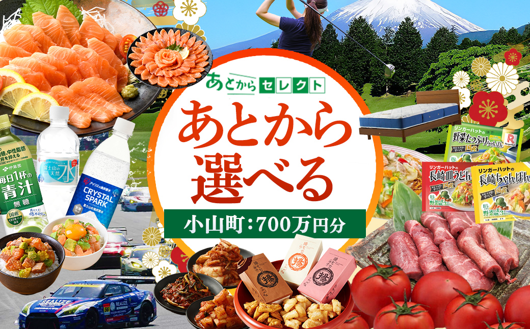 あとからセレクト 【 ふるさとギフト 】 700万円分｜ あとから選べる ギフト ポイント 専用サイト 交換  駆け込み 特産品 アイリスオーヤマ シモンズ サーモン 牛肉 ギフト券 チケット ゴルフ
