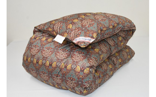 ２層式キルト羽毛掛けふとん　ポーランド産マザーホワイトグースダウン93％　色　ピンク系　柄おまかせ