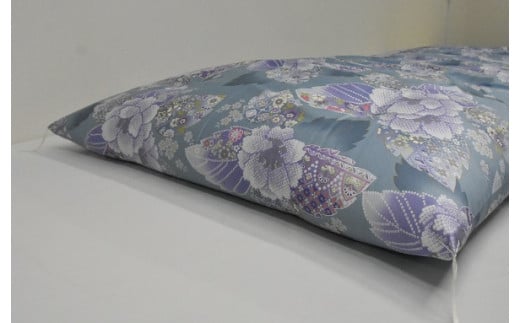 綿混わた入手づくり敷ふとん　色ブルー系　柄おまかせ