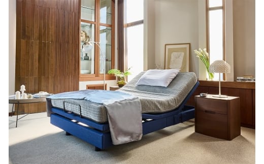 【シモンズ】電動リクライニングシングルベッド　シムレスト　5.5レギュラー/AB24E02　グレー色