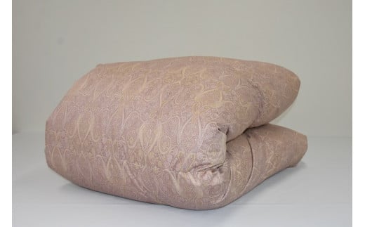 11S1 ２層式キルト羽毛掛けふとん　イングランド産ホワイトダックダウン93％　色ピンク系　柄おまかせ
