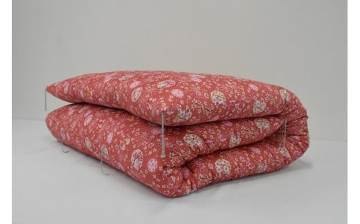 純綿わた入り手作り敷ふとん　色ピンク系・柄おまかせ