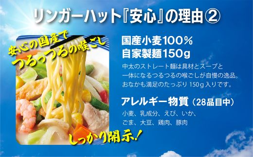 10E1リンガーハットの長崎ちゃんぽん８食（4食×2箱）