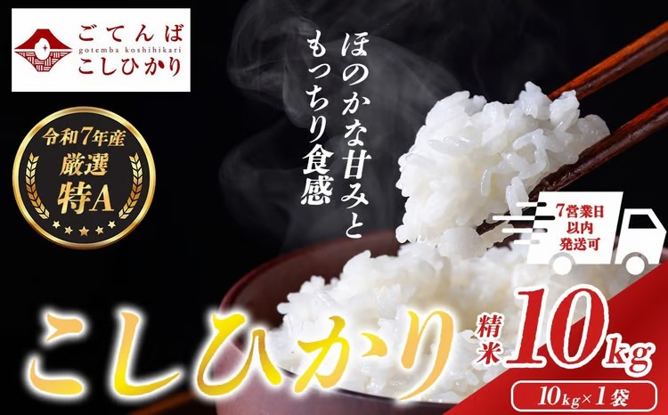 令和7年産 コシヒカリ 【 精米 】 10㎏