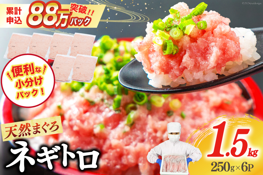 【ZIP!で紹介】ネギトロ 250g×6p 計1.5kg 小分け パック [マルハニチロオーシャン 静岡県 吉田町 22424374] ねぎとろ まぐろたたき 天然 マグロ めばち きはだ 1kg以上 冷凍 魚介 海鮮