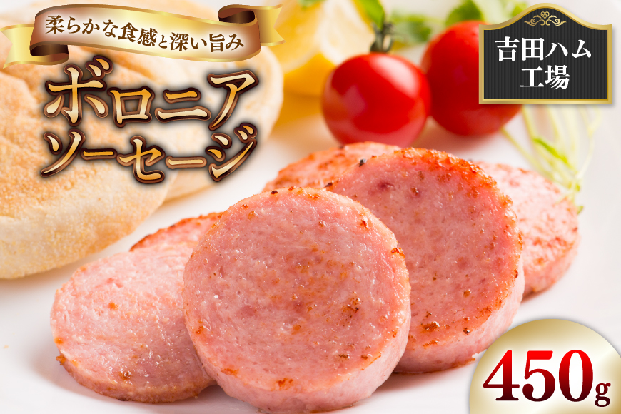 ソーセージ ボロニアソーセージ450g [吉田ハム工場 静岡県 吉田町 22424674] ボロニア 国産 豚肉 加工肉 肉 ハム おかず 惣菜 おつまみ ギフト お中元 お歳暮