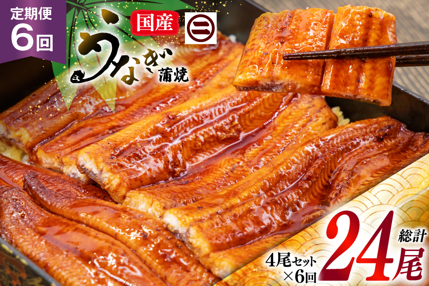 うなぎ 国産 蒲焼 定期便 145g前後 4尾 6回 総計24尾 真空パック タレ 山椒 付き 冷凍 [マルニうなぎ加工 静岡県 吉田町 22424477] 鰻 ウナギ 蒲焼き うなぎ蒲焼 うなぎ蒲焼き 鰻蒲焼き ウナギ蒲焼き 国産うなぎ蒲焼き unagi